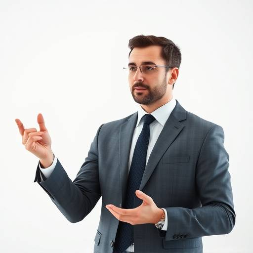 Still from a corporate video featuring an executive giving a presentation.